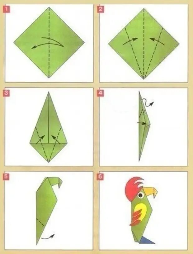 Оригами лето. Оригами для детей. Оригами попугай из бумаги для детей. Оригами простые схемы для детей.