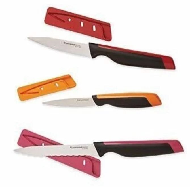 Ножи универсал Tupperware. Разделочный нож Universal Tupperware. Набор ножей Гурман Tupperware. Набор Universal: разделочный нож + универсальный нож + нож для овощей Tupperware. Набор разделочных ножей