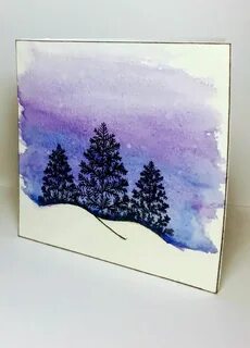 Открытка акварелью на новый год
