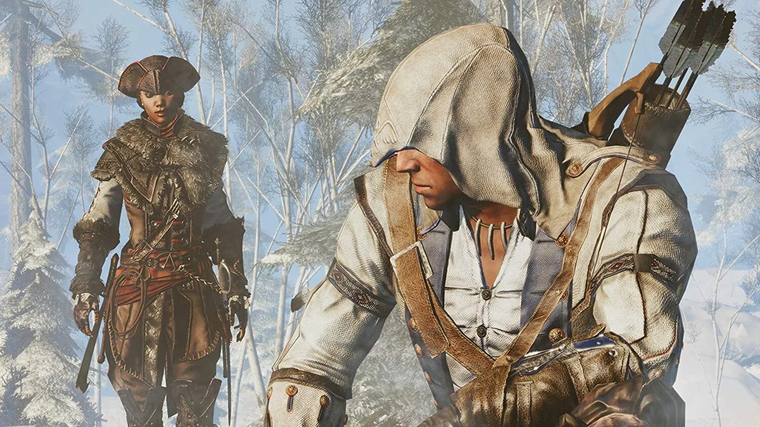 Включи крид 3. Assassins Creed 3 ремастер. Ассасин Коннор и Авелина. Assassin's Creed III Remastered. Ассасин Крид 3 Ремастеред костюмы.