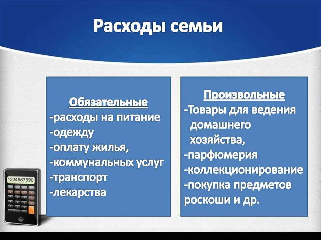 Самые необходимые расходы семьи