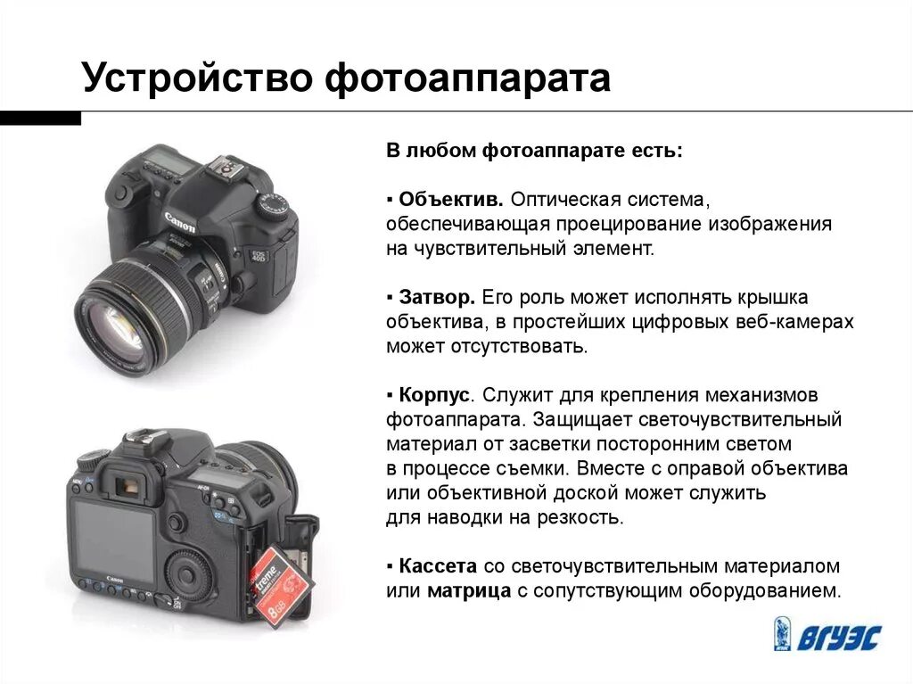 В фотоаппарате используется изображение