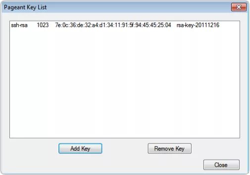 The 1 key list. Putty pageant. putty agent. putty authentication agent. key auth.