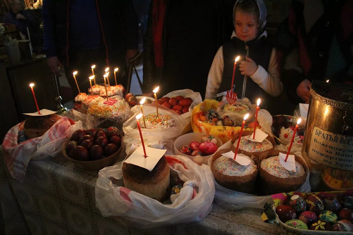 Освящение куличей на Пасху. Освящение куличей и яиц. Кулич в церкви. Освещение куличей в церкви.