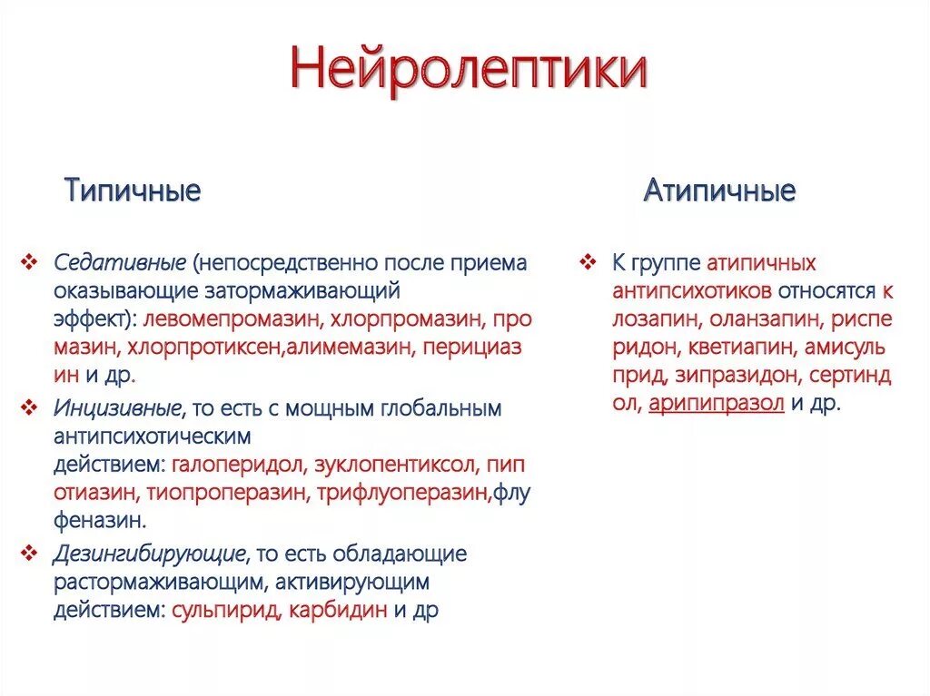 Хлорпромазин относится к группе. Атипичные нейролептики препараты. Нейролептики типичные и атипичные классификация. Современные атипичные нейролептики. Атипичные нейролептики перечень препаратов.