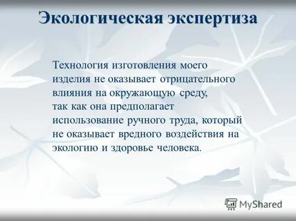 Экологическая оценка проекта