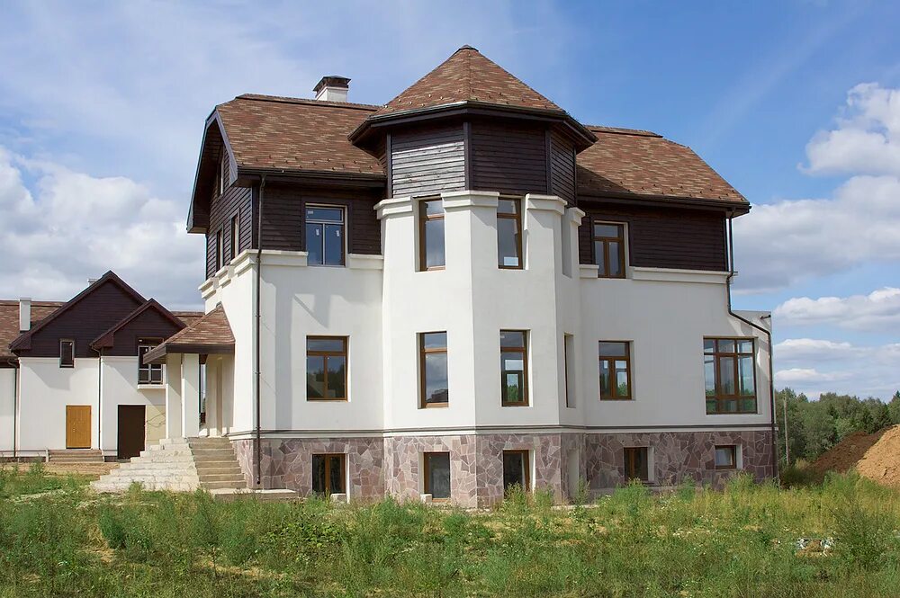 альфаплан эвридика 93а. мокрый фасад дома. фасад коттеджа. снабсистемз уфа. стройка коттеджа.