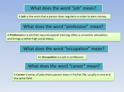 Job profession occupation career
