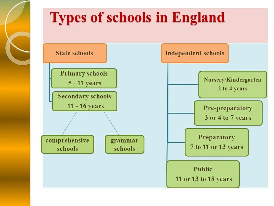 Kinds of education. Типы школ в Англии. Виды школ на английском языке. Виды школ в Великобритании схема. Виды школ в Англии на английском языке.