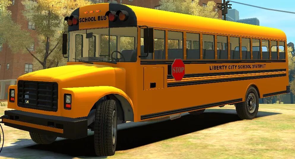 ГТА 4 автобус. GTA 4 School Bus. ПАЗ 3205 школьный автобус.