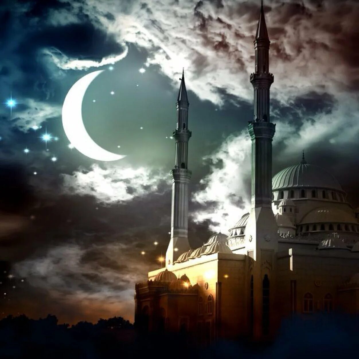 Изображение мусульманского. Мечеть Луна. Мусульманские заставки. Мусульманская мечеть. Мечеть на заставку.