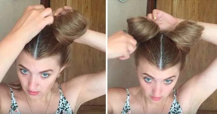 Причёски с бубликом на средние волосы. Причёска с бубликом для волос. Красивый пучок из хвоста. Шишка с бубликом. Прическа с бубликом.