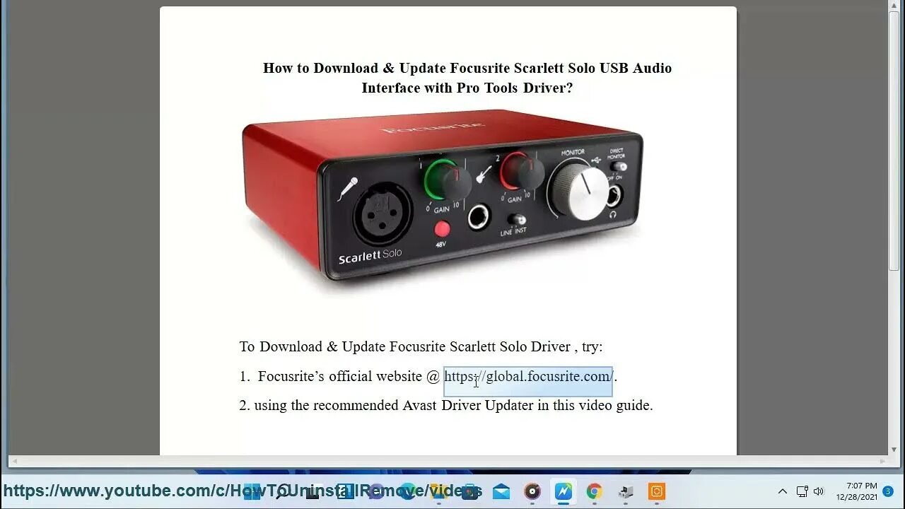 Focusrite Scarlett Solo 3nd Gen Драйвер