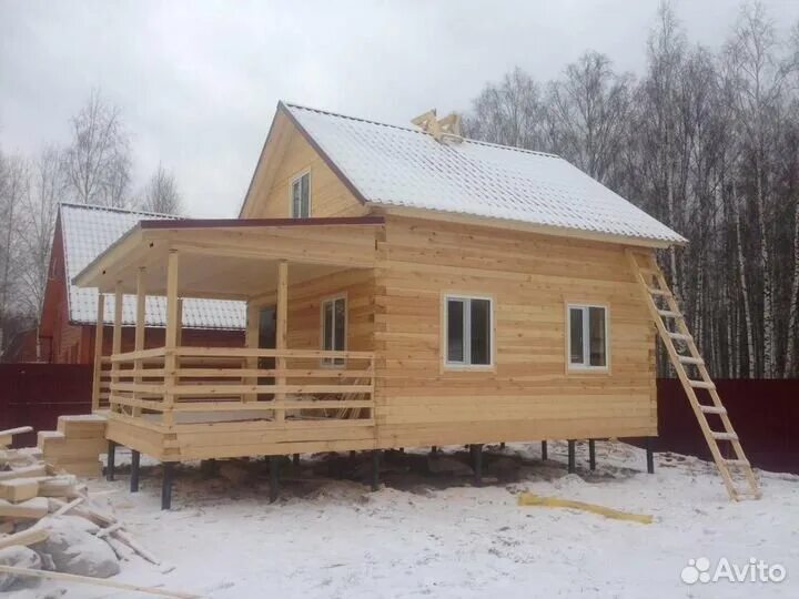 Дом из бруса 6 на 8 под ключ СК "Стройудача"