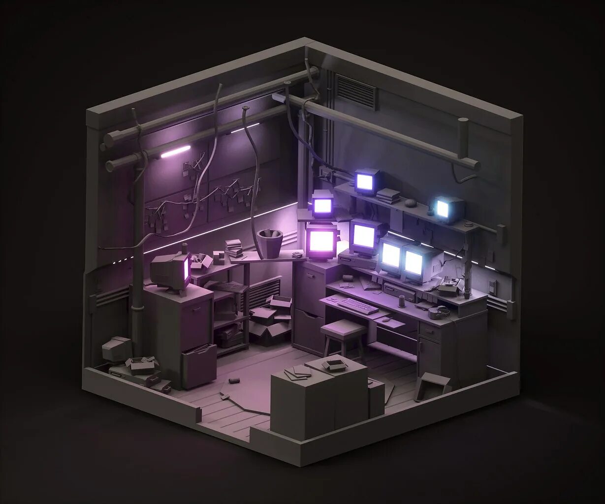Блендер модель комнаты. Лоу поли киберпанк комната. комната isometric 3d. 3d модель комнаты blender. комната в стиле киберпанк.