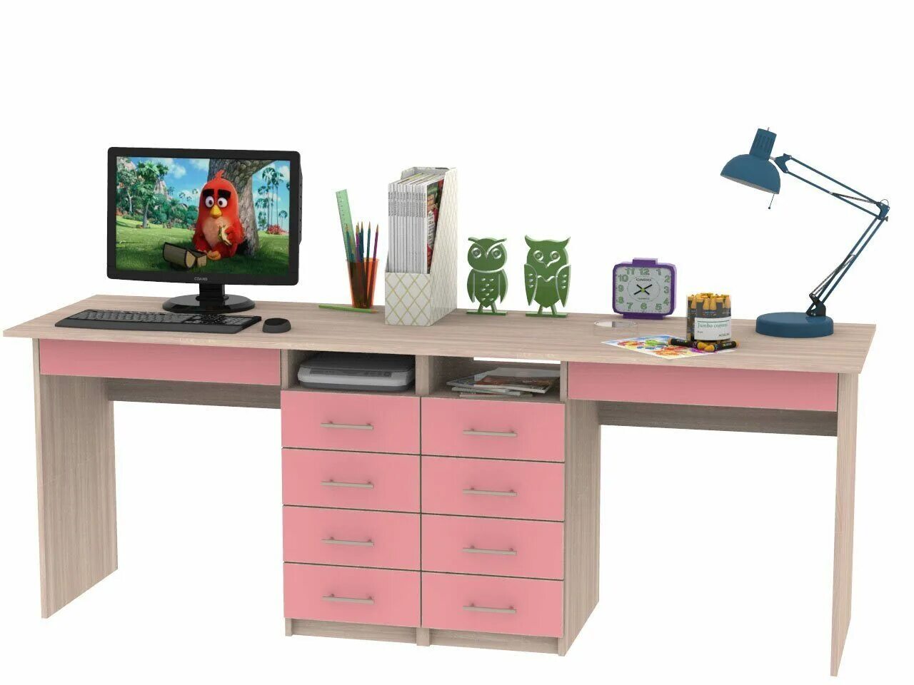 стол в детскую комнату. стол письменный тандем-2я белый. письменный стол тандем хофф. письменный стол для двоих школьников икеа. письменный стол для двух детей.