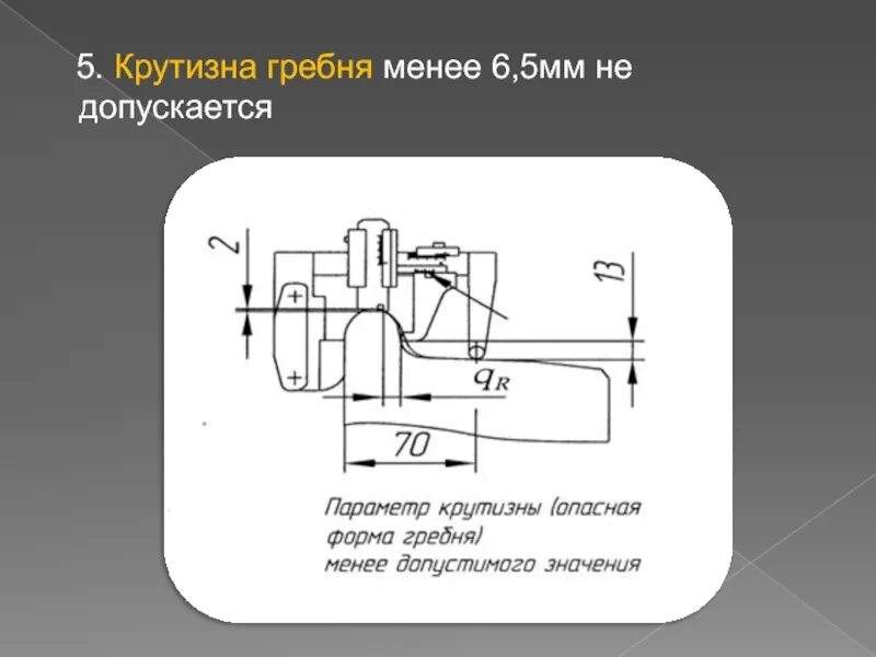 Параметры крутизны гребня колесной пары Локомотива. Крутизна гребня колесной пары Локомотива. Толщина гребня колесной пары грузового вагона. Параметр крутизны опасная форма гребня. Полная гребня