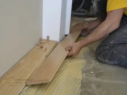 Укладка доски на клей
