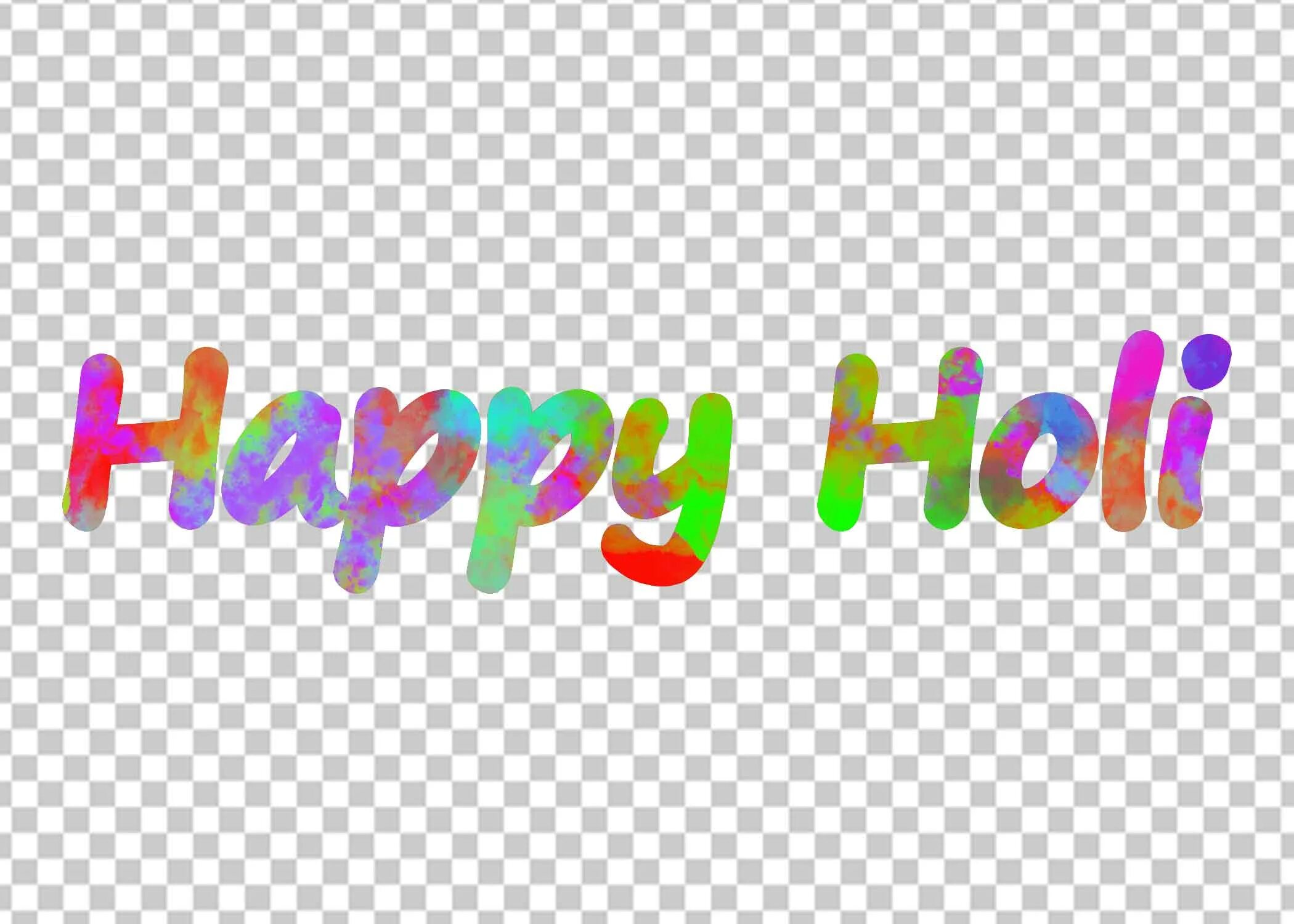 Happy Holi PNG. Colorful text