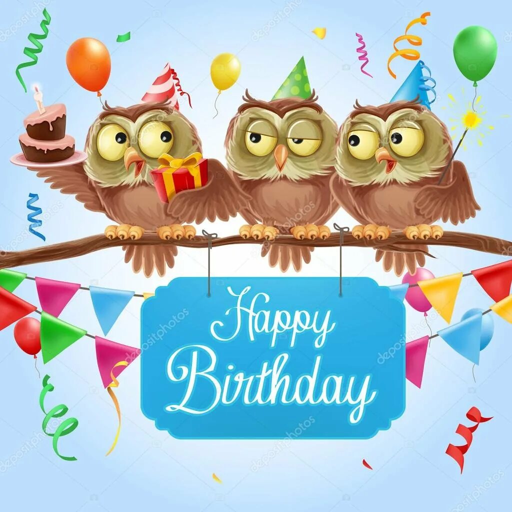 С днем рождения Сова. Креативные открытки с днем рождения. Поздравления с днём рождения с совой. Открытка с днём рождения с совой.