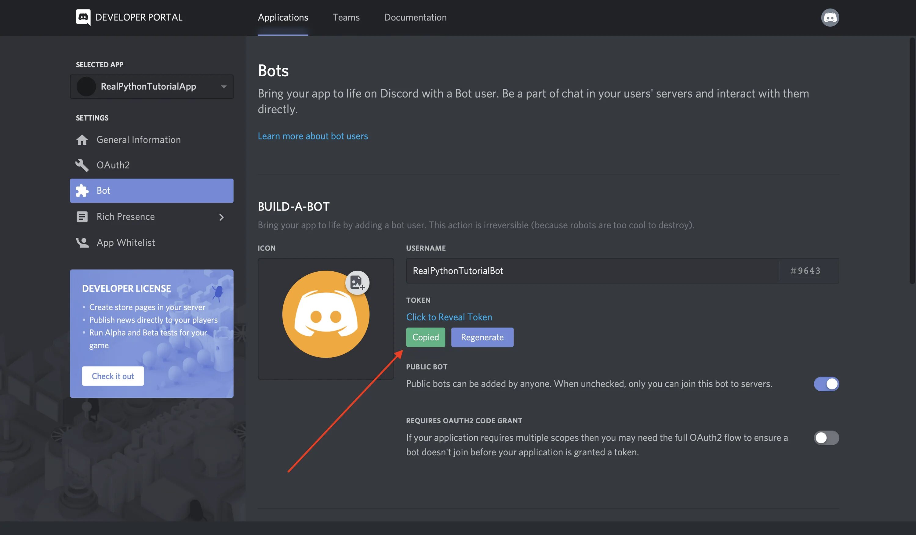 Bot token