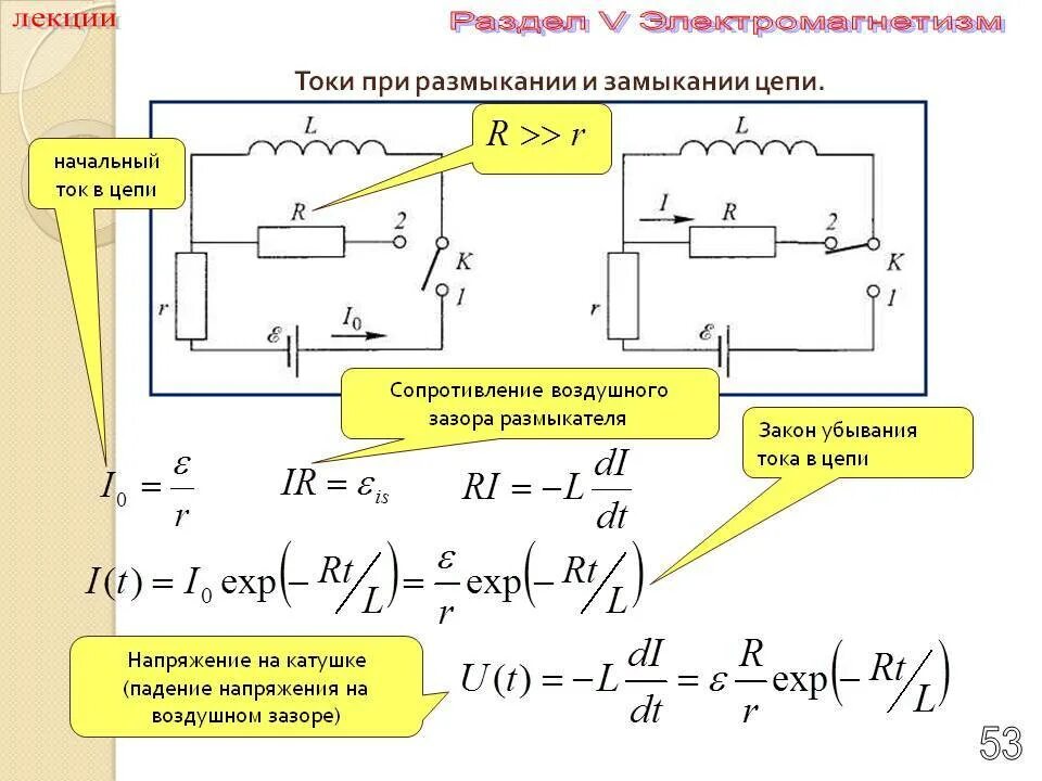 Ток при размыкании цепи ток при замыкании. Как найти напряжение на катушке. Токи короткого замыкания катушки в цепи. Сила тока после размыкания цепи. Размыкание цепи с катушкой индуктивности