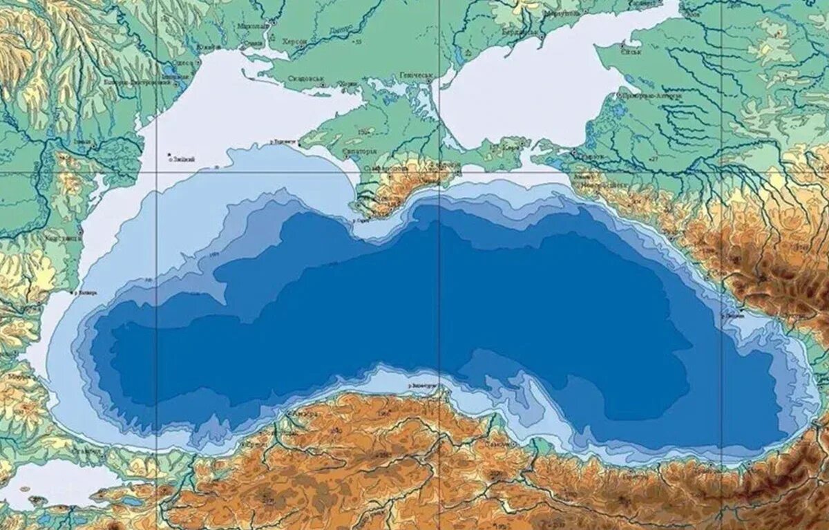 Черное море со стороны россии. Рельеф дна черного моря. Чёрное море глубина рельеф дна. Карта рельефа дна черного моря подробная. Максимальная глубина черного моря на карте.