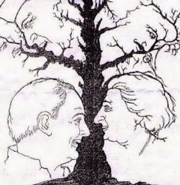 Сколько видите на картинке. Сколько лиц на картинке. Сколько лиц вы видите. Дерево в образе человека. Сколько лиц вы видите на картинке.