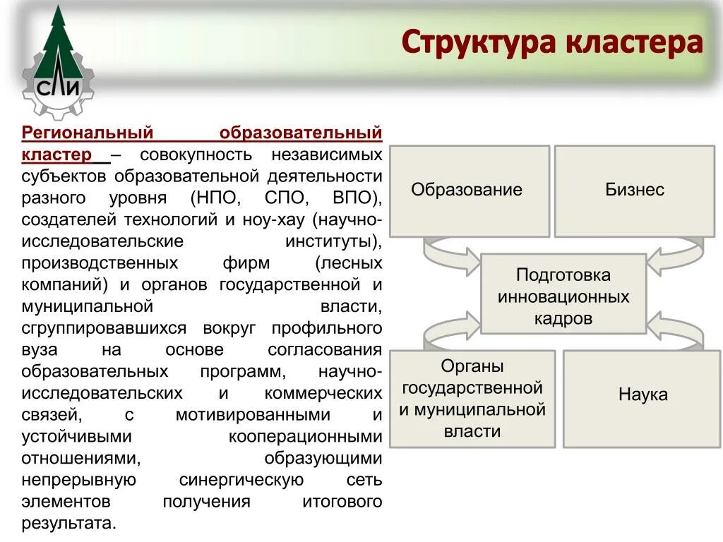 Состав кластеров