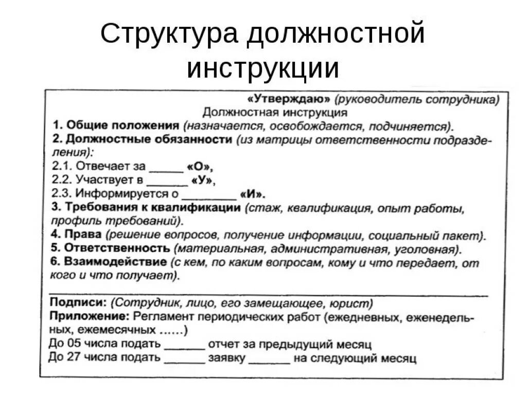 Служебная инструкция работников. Структура должностной инструкции. структура должностной инструкции работника. структура и порядок составления должностной инструкции. инструкция структура документа.