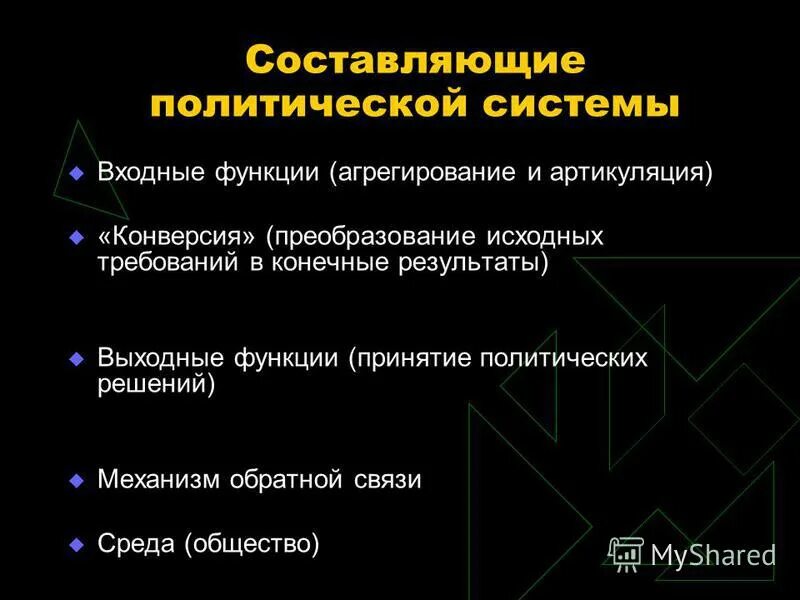 Функции принятия политических решений