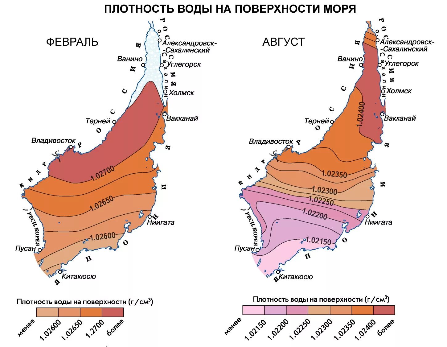 Температура воды охотское. Карта солености японского моря. Распределение солености вод японского моря. Климатическая карта японского моря. Карта глубин японского моря.