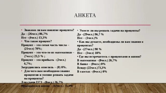 15 Человек это 100 процентов а 2 человека. Анкета с процентам да и нет. 4/7 Числа 21. План 150 чел сделано 70 чел сколько это процентов. 4 от 15 в процентах