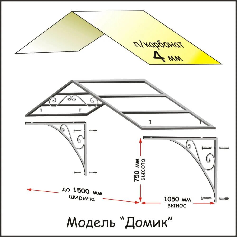 Козырек своими руками чертежи