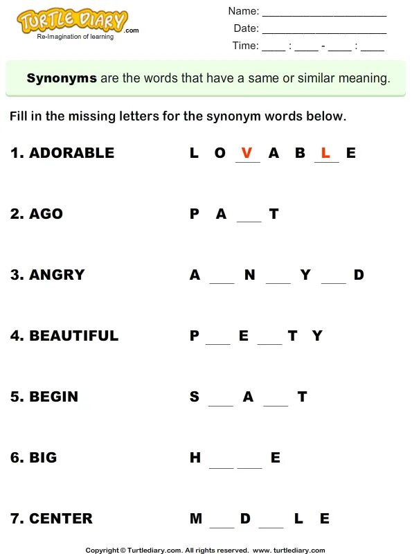 Fill in the missing Letters. Write the missing Letters to complete the Words. Missing Letters Worksheets. Complete the Words with the missing Letters.