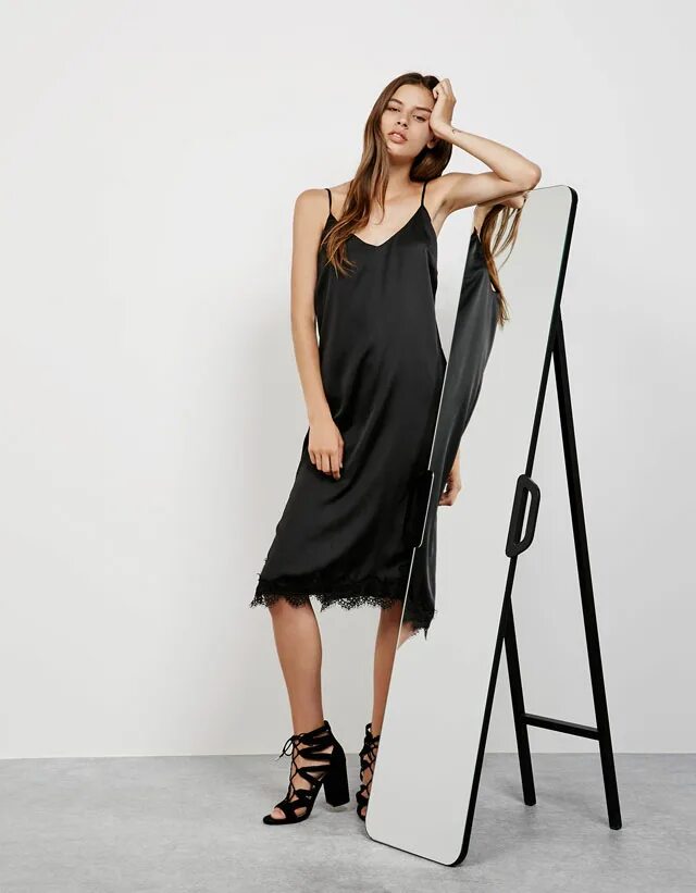 черное платье комбинация. платье в бельевом стиле. черное бельевое платье. платье-комбинация zara. платье комбинация esprit w40270.