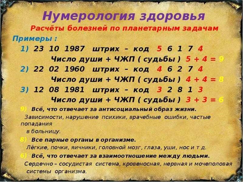 Духовную какое число. Нумерология коды жизни. Задания по нумерологии. Нумерология здоровья. Числа в нумерологии по дате рождения.