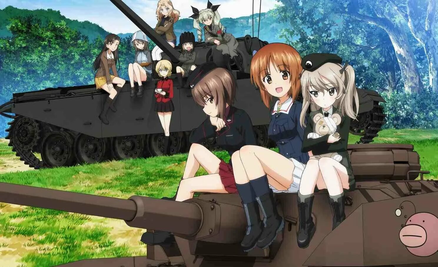 Девушки про танки. Т 44 girls und panzer. Танк михо нисидзуми. Аниме танкистки 1 сезон. Аниме танкистки немцы.