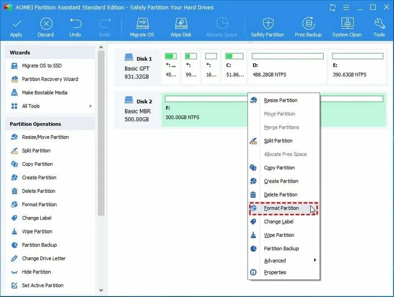 Partitions backups