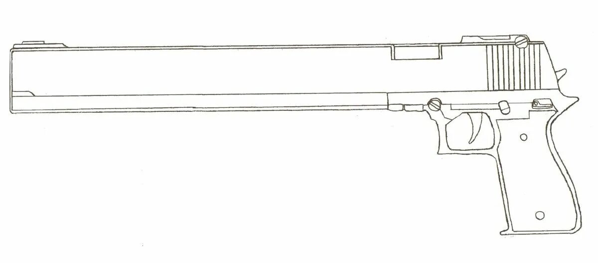 Дигл раскраска. Дезерт игл 357 Магнум чертеж. Чертёж пистолета Desert Eagle.