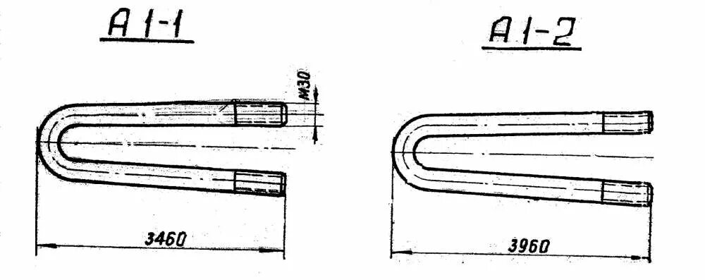 анкер а2-2. U-образный болт а2-2 (для опоры уб110-1). свая анкер титан диаметр чертеж. 407. -115.