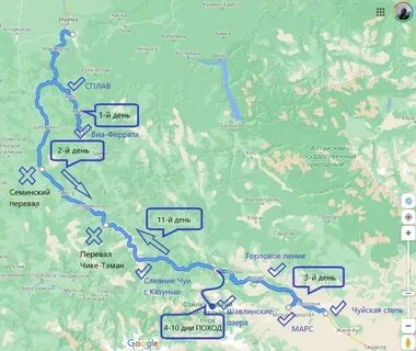 Карта алтайских озер