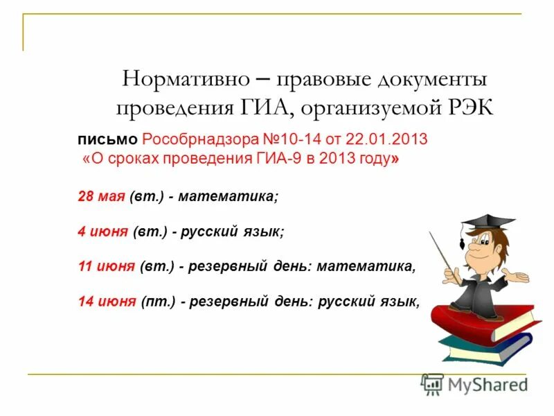 нормативно правовые документы проведения гиа