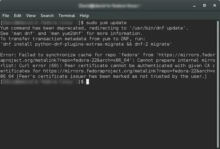 Sudo Yum. Error Terminal. Yum update Ubuntu. Yum update