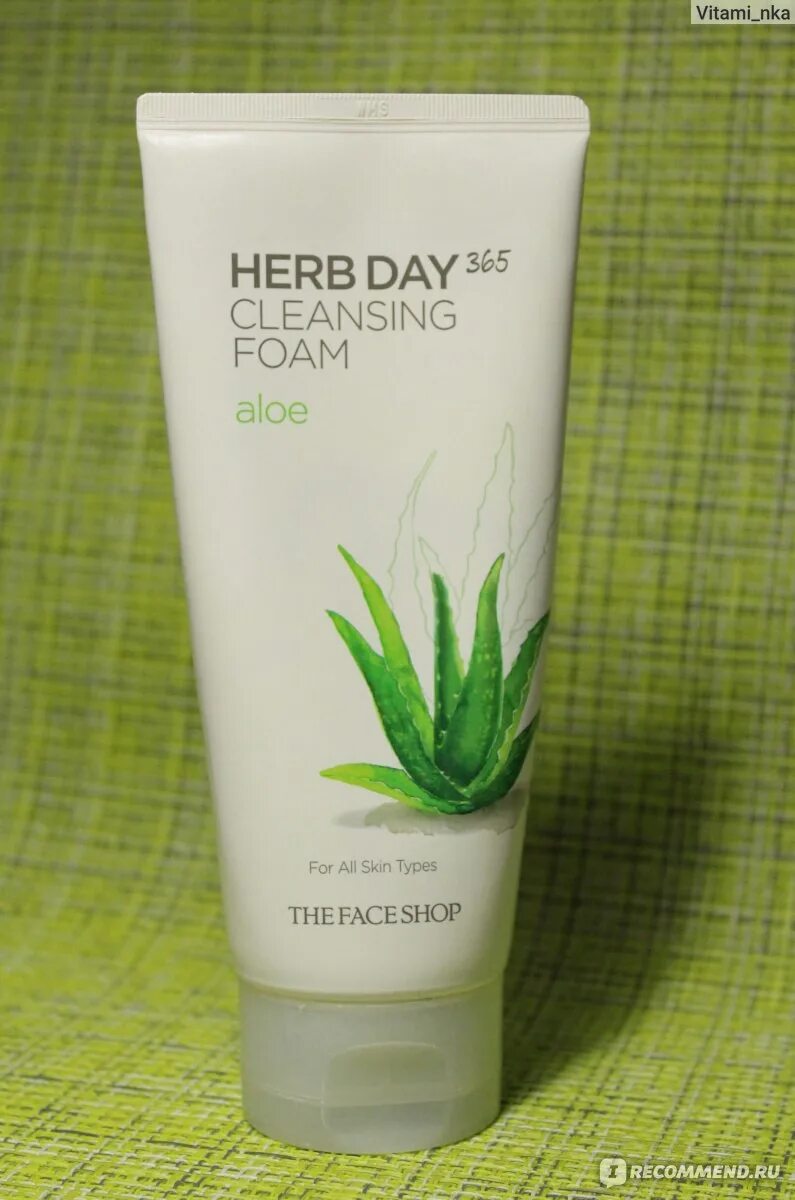 Herb Day 365 пенка для умывания. Алоэ Herb Day 365. Herb Cleansing Foam. Пенка the face shop.