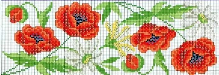 Риолис 1057. Схема вышивки маки. Схема вышивки крестом маки. Вышивка крестом цветы. Вышивка крестом маки схемы.