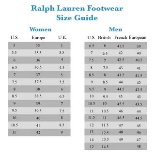 Ralph lauren размерная сетка