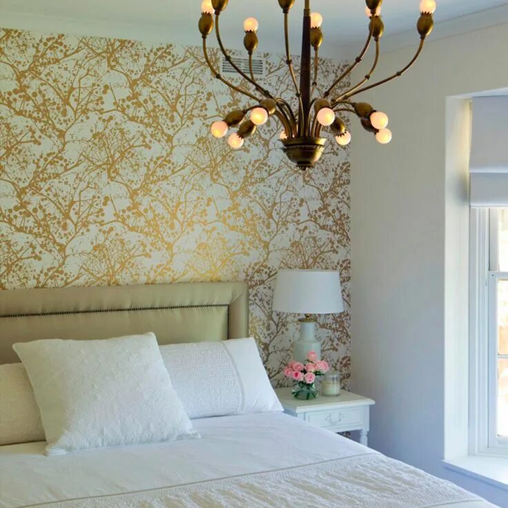 from SummerThorntonDesign.com Chicago interior design, Wallpaper bedroom, Bedroo
