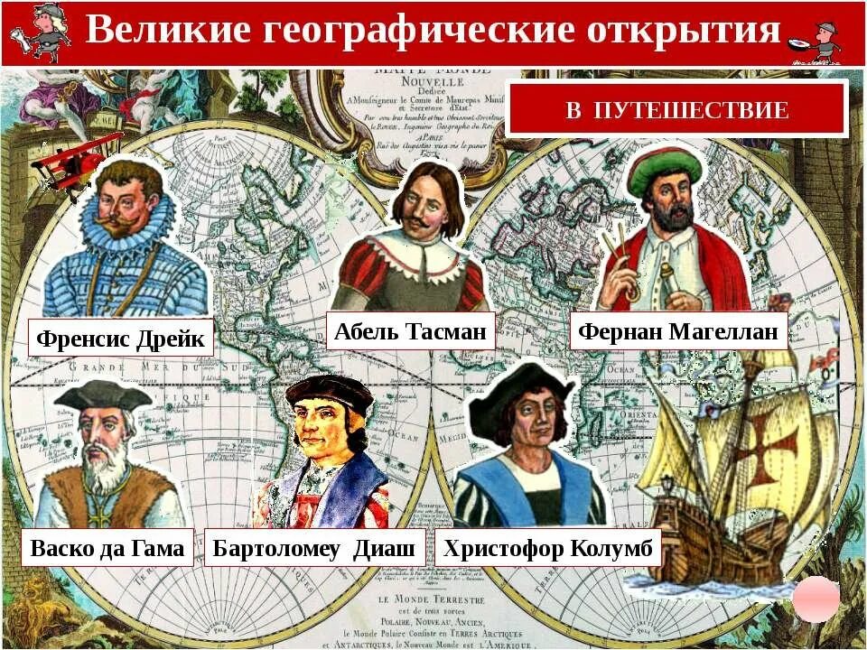 Назовите великие географические открытия