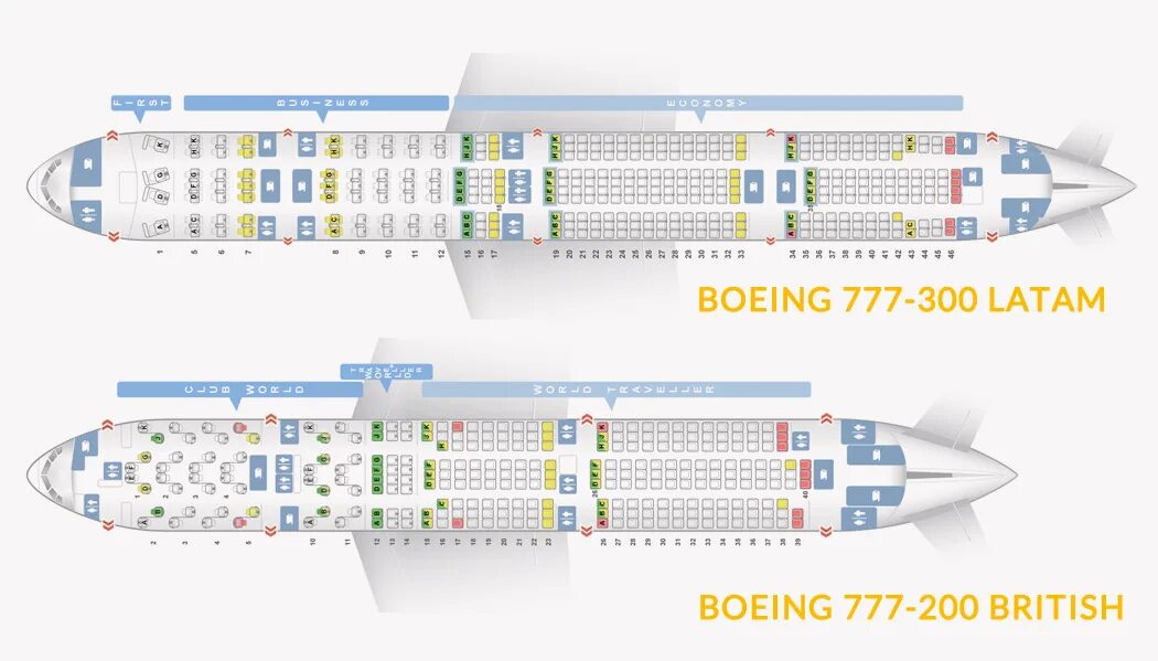 Посадочные места boeing 777 300er